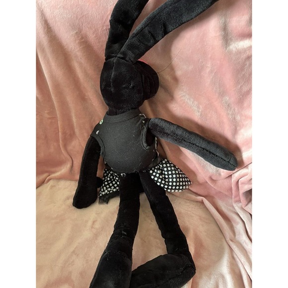Dakin 1992 Black Rabbit Plush Toy w/ skull dress, halloween. vintage 17”. bunny - Picture 2 of 3